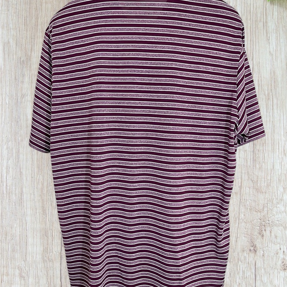Columbia Golf Men’s XXL Maroon and White Striped Polo. MS State Embroidery. - Picture 2 of 11
